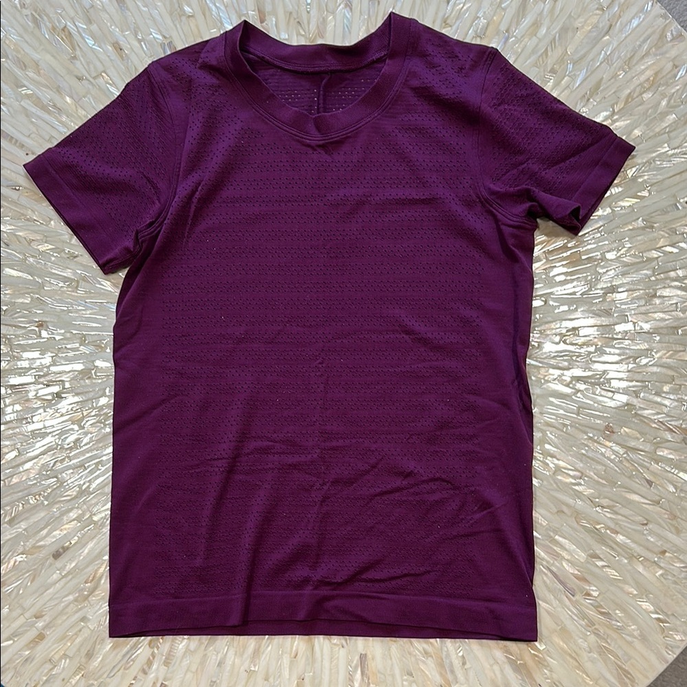 Lululemon Breeze By Short Sleeve Squad Purple Marvel Mesh Perforated Shirt Top 4